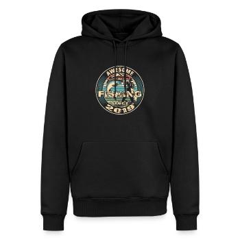 Awesome since 2019. Angel, Angler Geburtstag - Männer Premium Bio Hoodie - Schwarz - Vorne - Nico (187cm)