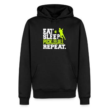 Eat Sleep Pickleball Repeat Player - Men’s Premium Organic Hoodie - black - Front - Nico (187cm)
