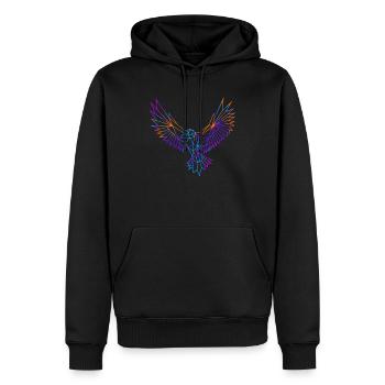 Polygonaler Adler - Männer Premium Bio Hoodie - Schwarz - Vorne - Nico (187cm)