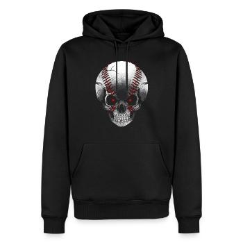Crâne de baseball - Sweat à capuche Premium bio Homme - noir - Devant - Nico (187cm)