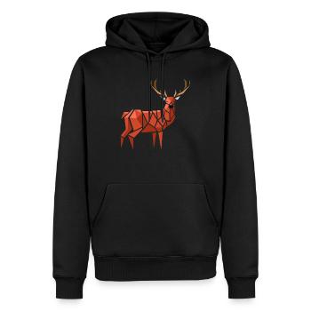 Origami de cerf - Sweat à capuche Premium bio Homme - noir - Devant - Nico (187cm)