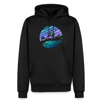 Chien à l’Halloween - Sweat à capuche Premium bio Homme - noir - Devant - Nico (187cm)