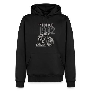 I'm Not Old I'm Classic. Biker Geburtstag 1982 - Männer Premium Bio Hoodie - Schwarz - Vorne - Nico (187cm)