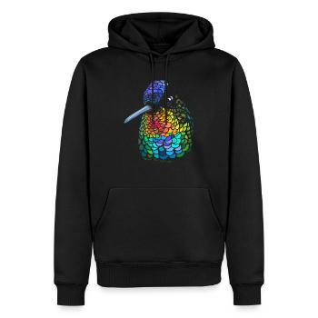 Kolibri - Männer Premium Bio Hoodie - Schwarz - Vorne - Nico (187cm)