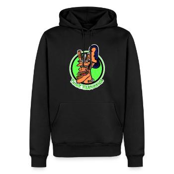 Harmonica style Rat Fink harmoniciste - Sweat à capuche Premium bio Homme - noir - Devant - Nico (187cm)