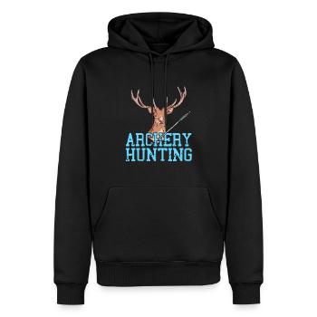 Retro Vintage Game Archery Hunting T-Shirt - Männer Premium Bio Hoodie - Schwarz - Vorne - Nico (187cm)