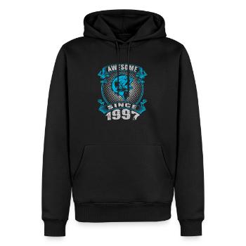Awesome since 1997. Angel, Angler Geburtstag - Männer Premium Bio Hoodie - Schwarz - Vorne - Nico (187cm)