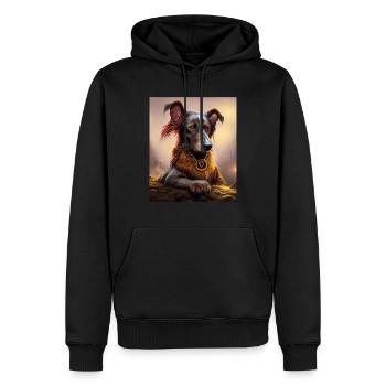 Hund - Männer Premium Bio Hoodie - Schwarz - Vorne - Nico (187cm)