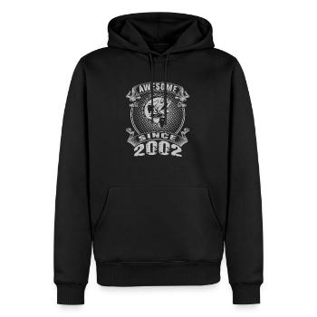 Génial depuis 2002. Angel, l’anniversaire d’un pêcheur - Sweat à capuche Premium bio Homme - noir - Devant - Nico (187cm)