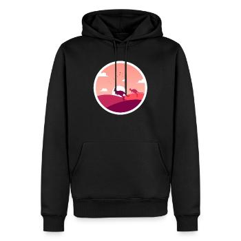 Kängurus springen - Männer Premium Bio Hoodie - Schwarz - Vorne - Nico (187cm)