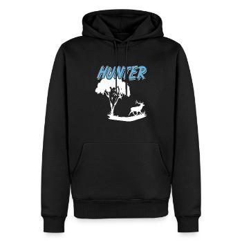 Awesome Retro Game Hunter Archery Hunting Designs - Sweat à capuche Premium bio Homme - noir - Devant - Nico (187cm)