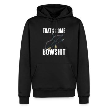 That's Some Bowshit Funny Archery Hunting T-Shirt - Männer Premium Bio Hoodie - Schwarz - Vorne - Nico (187cm)