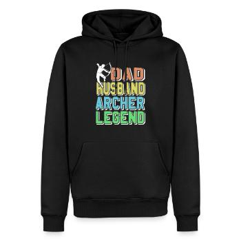 Dad Husband Archer Legend Retro Archery Hunting - Männer Premium Bio Hoodie - Schwarz - Vorne - Nico (187cm)