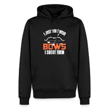 I Just Don't Wear Bows I Shoot Them Funny Hunter - Männer Premium Bio Hoodie - Schwarz - Vorne - Nico (187cm)