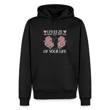 Grossesse Photographie Photographe Enceinte - Sweat à capuche Premium bio Homme - noir - Devant - Nico (187cm)