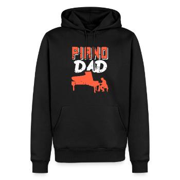 Piano DAD Rétro Awesome Pianist Dad T-Shirt - Sweat à capuche Premium bio Homme - noir - Devant - Nico (187cm)