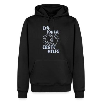 Sanitäter & Sani I Rettungsdienst I Notarzt - Männer Premium Bio Hoodie - Schwarz - Vorne - Nico (187cm)
