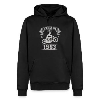 Awesome since 1963, biker 60th birthday - Men’s Premium Organic Hoodie - black - Front - Nico (187cm)