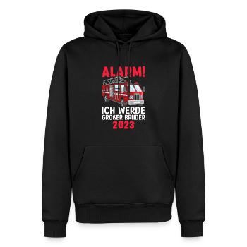 Alarm! Ich Werde Großer Bruder 2023 - Männer Premium Bio Hoodie - Schwarz - Vorne - Nico (187cm)