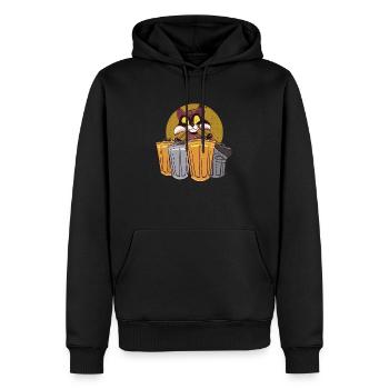 Raccoon drums with trash cans - raccoon - Men’s Premium Organic Hoodie - black - Front - Nico (187cm)