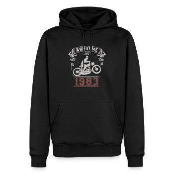 Awesome since 1983, biker 40th birthday - Men’s Premium Organic Hoodie - black - Front - Nico (187cm)