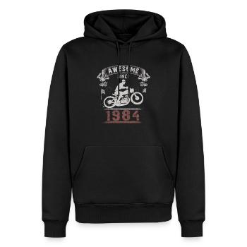 Awesome since 1984, biker 39th birthday - Men’s Premium Organic Hoodie - black - Front - Nico (187cm)