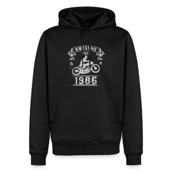 Awesome since 1986, Biker 37. Geburtstag - Männer Premium Bio Hoodie - Schwarz - Vorne - Nico (187cm)