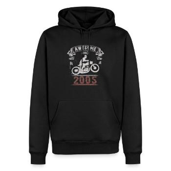 Awesome since 2005, biker 18th birthday - Men’s Premium Organic Hoodie - black - Front - Nico (187cm)