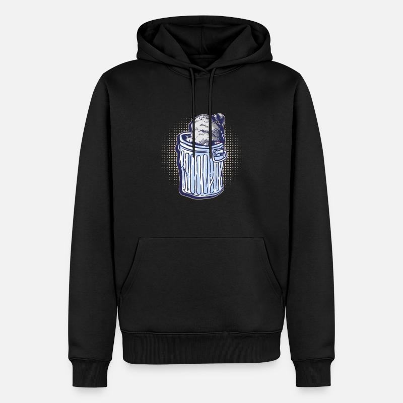 Waschbär gräbt durch einen Mülleimer - Waschbär - Männer Premium Bio Hoodie - Schwarz