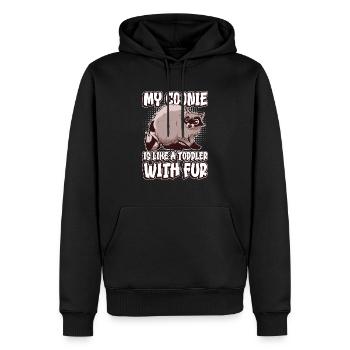 Mon Coonie est comme un tout-petit avec un raton laveur à fourrure - Sweat à capuche Premium bio Homme - noir - Devant - Nico (187cm)