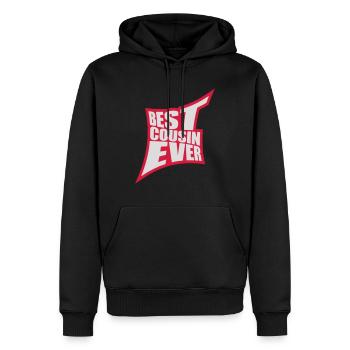 best cousin ever Zitat - Männer Premium Bio Hoodie - Schwarz - Vorne - Nico (187cm)