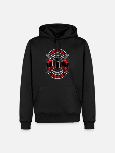 Awesome since 1960, biker's birthday - Men’s Premium Organic Hoodie - black