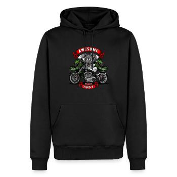 Génial depuis 1997, anniversaire du motard - Sweat à capuche Premium bio Homme - noir - Devant - Nico (187cm)