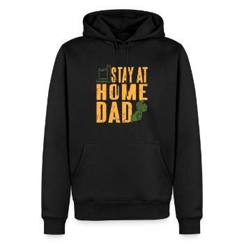 Retro Vintage Stay At Home DAD Awesome Designs - Männer Premium Bio Hoodie - Schwarz - Vorne - Nico (187cm)