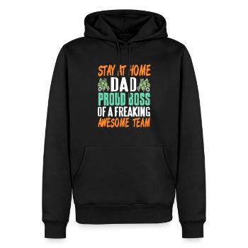 Restez à la maison DAD Fier Boss De Freaking Awesome - Sweat à capuche Premium bio Homme - noir - Devant - Nico (187cm)