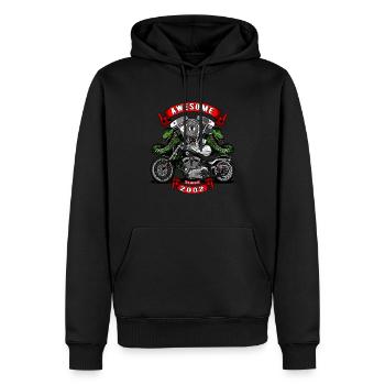 Awesome since 2002, Biker Geburtstag - Männer Premium Bio Hoodie - Schwarz - Vorne - Nico (187cm)