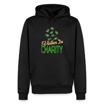Je préfère faire Charité Retro Philanthrope drôle - Sweat à capuche Premium bio Homme - noir - Devant - Nico (187cm)