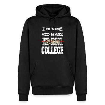 Retro Vintage Freshman College Designs impressionnants - Sweat à capuche Premium bio Homme - noir - Devant - Nico (187cm)