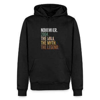 November 2004 Der Mann Der Mythos Die Legende - Männer Premium Bio Hoodie - Schwarz - Vorne - Nico (187cm)