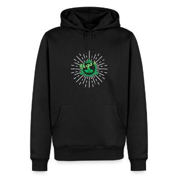 VEGAN Retro Awesome Vegan Vegetarian Designs - Männer Premium Bio Hoodie - Schwarz - Vorne - Nico (187cm)