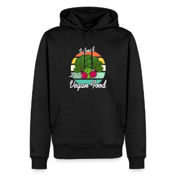 I Just Love VEGAN Food Awesome Retro Vegan Designs - Männer Premium Bio Hoodie - Schwarz - Vorne - Nico (187cm)