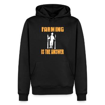 L’agriculture est la réponse T-shirt fermier rétro drôle - Sweat à capuche Premium bio Homme - noir - Devant - Nico (187cm)