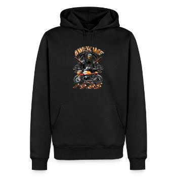 Génial depuis 1985, anniversaire du motard - Sweat à capuche Premium bio Homme - noir - Devant - Nico (187cm)