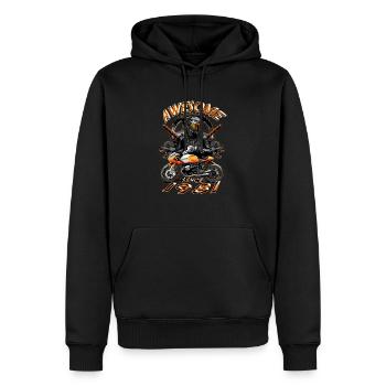 Génial depuis 1981, anniversaire du motard - Sweat à capuche Premium bio Homme - noir - Devant - Nico (187cm)