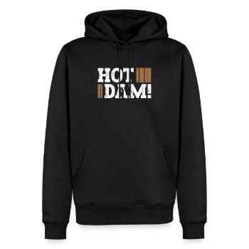 Barrage chaud! - Drôle de castor - Sweat à capuche Premium bio Homme - noir - Devant - Nico (187cm)