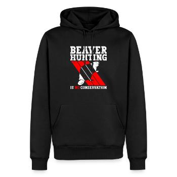 Beaver animal welfare animal rights activiste rongeur - Sweat à capuche Premium bio Homme - noir - Devant - Nico (187cm)