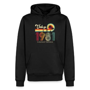 Vintage 1981 Limited Edition - Men’s Premium Organic Hoodie - black - Front - Nico (187cm)