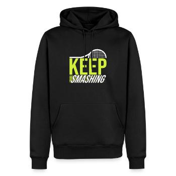 Tennis Dicton continue de fracasser pour le cadeau du joueur de tennis - Sweat à capuche Premium bio Homme - noir - Devant - Nico (187cm)