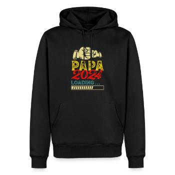 Schwangerschaft Werdende Eltern Geschenk Papa 2024 - Männer Premium Bio Hoodie - Schwarz - Vorne - Nico (187cm)