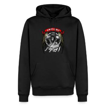 Awesome since 1981, Biker Geburtstag - Männer Premium Bio Hoodie - Schwarz - Vorne - Nico (187cm)